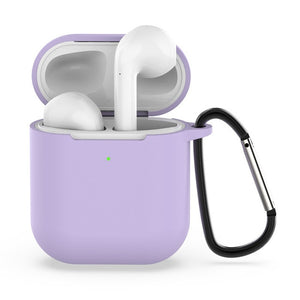 Airpods 2 Case Protective Cover with Carabiner with Hook Keychain Silicone Headphones Case