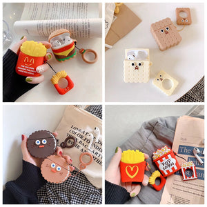 AirPods Case 3D Cute Biscuits Burger Earphone Cases