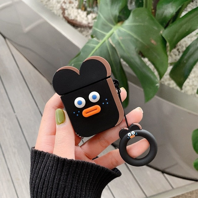3D Earphone Cases For AirPods Case Silicone Cute Cartoon Dog Bear Cover For Apple Air pods