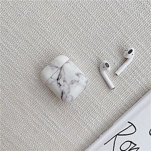 Marble Leaf Flower Case For Airpods  Bluetooth Earphone Charge Case Protective Cases