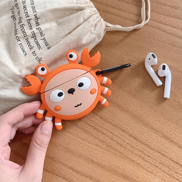3D Silicone Earphone Case For Airpods Case Cute Dog Fish Cartoon Headphones Cover
