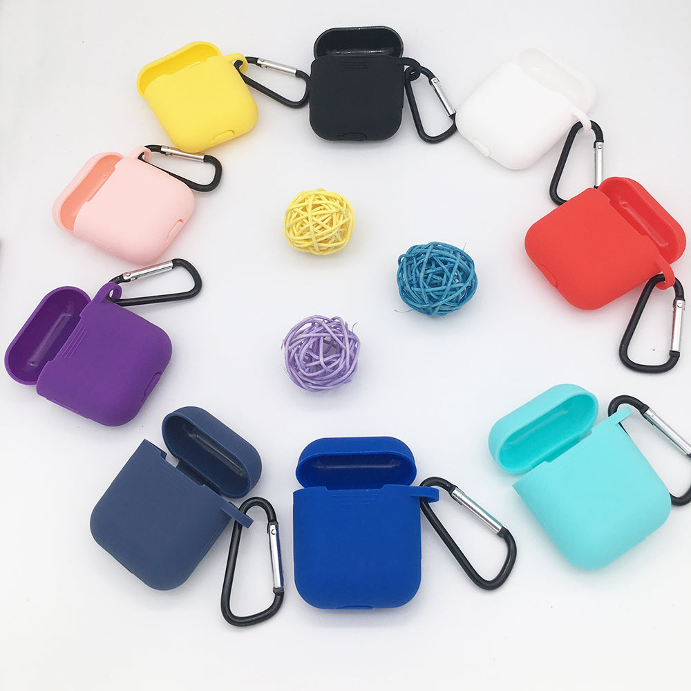 Silicone Airpods Case Cover With Keychain for Apple Airpods Protector Case .
