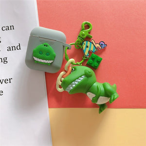 Cute Toy Story Rex The Green Dinosaur Hamm Pig Silicone Cases For Apple Bluetooth Earphone Airpods